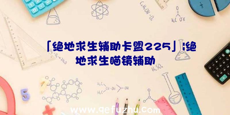 「绝地求生辅助卡盟225」|绝地求生瞄镜辅助